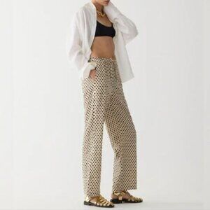 NWT J.Crew Soleil Pant in Dot Linen